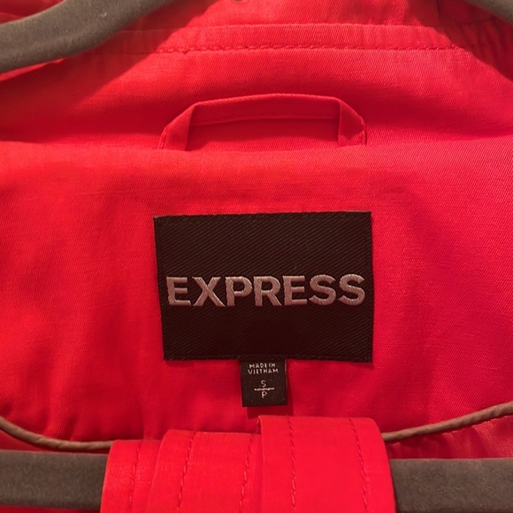 Express pink pea coat. Size small. Collar ruffle detail. - Picture 3 of 6